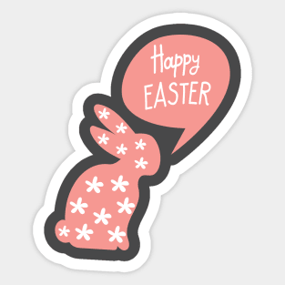 Easter Flowers Bunny Sticker